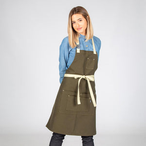Contrast Herringbone Apron