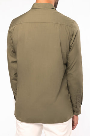 Camisa Safari unissexo de manga comprida