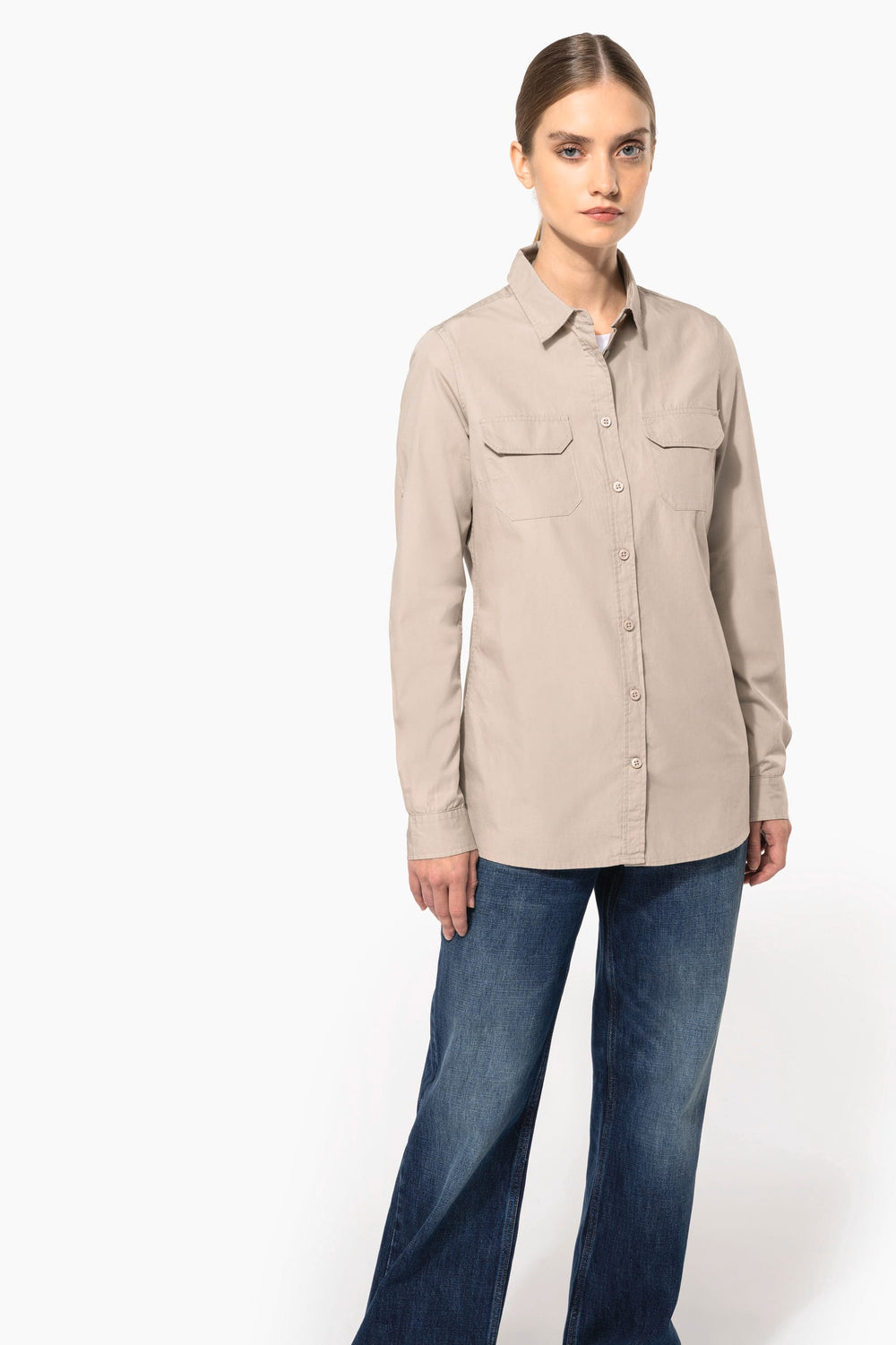 Camisa Safari senhora de manga comprida