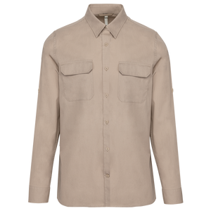 Camisa Safari unissexo de manga comprida
