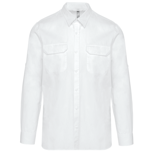 Camisa Safari unissexo de manga comprida